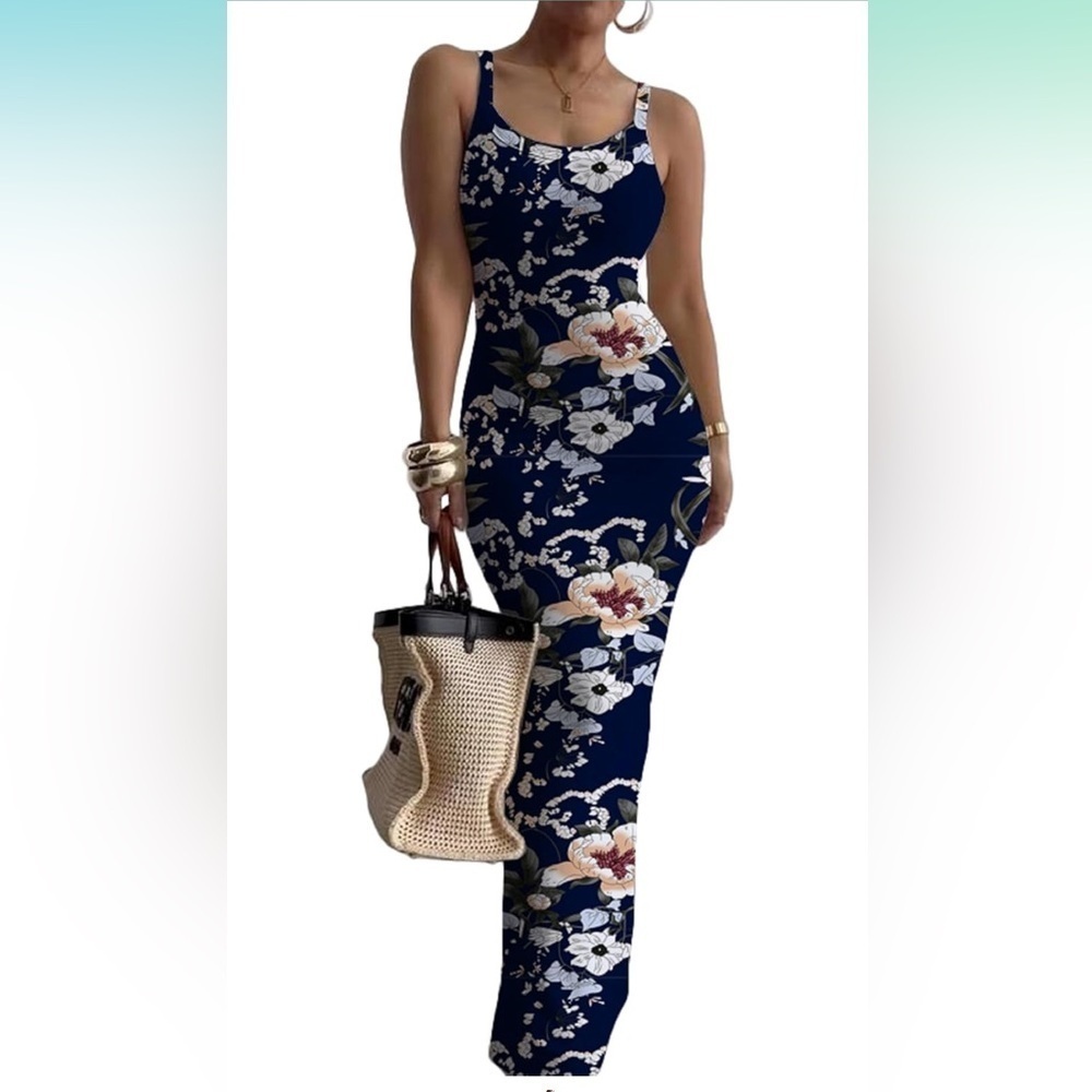 Long Dress Casual Slip Sexy Slim Sleeveless Bodycon Maxi Dress
Size: M
8056